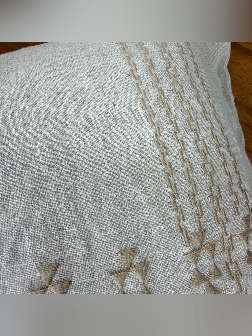 Ib Laursen Danish Embroidered Lumbar Pillow 40x60cm Feather Insert Nordic Norlii - Picture 4 of 14